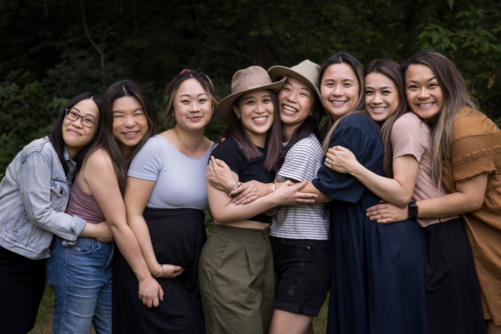 Documentary family reunion photography of all the grown up girls by Paper Bunny Studios Edmonton