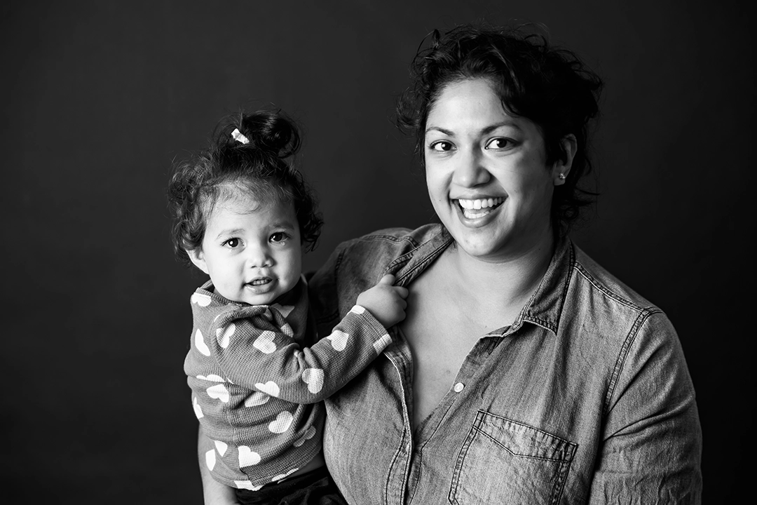 Mother & daughter black & white portrait photo by Paper Bunny Studios