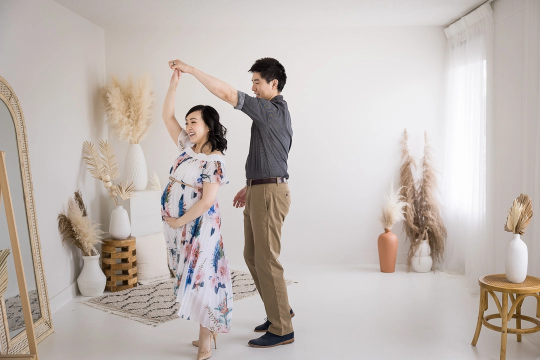 Maternity photos - mom & dad dancing by Paper Bunny Studios Edmonton family photographer