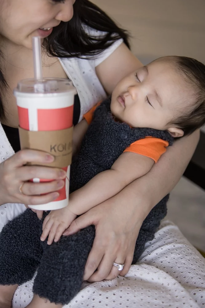 Calgary newborn photo shoot with sleeping baby boy by Paper Bunny Studios