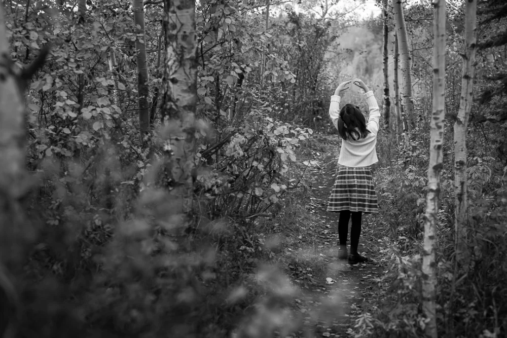 Walk in the woods by Edmonton Documentary family photographer Paper Bunny Studios